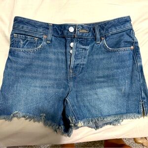 Express boyfriend midi mid rise Denim Blue Women's Shorts
